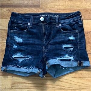 American eagle dark wash jean shorts